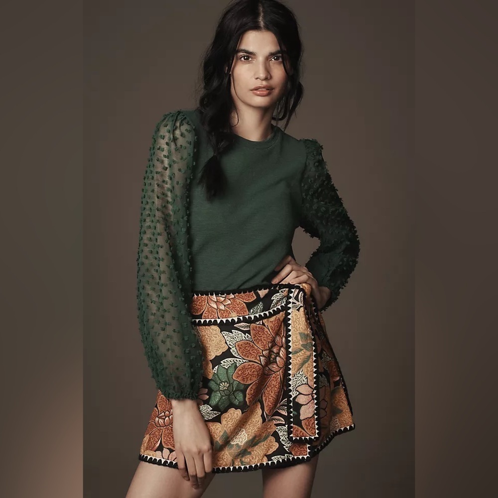 NWT Size M - Anthropologie Maeve Textured-Sleeve Top (NWT US$ 70)